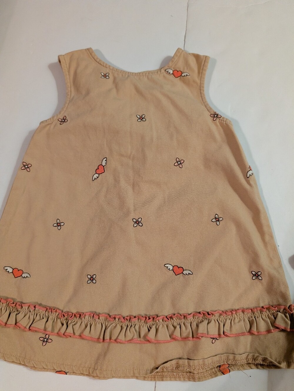 Beige Heart Wing Sleeveless Dress Toddler Size 18M